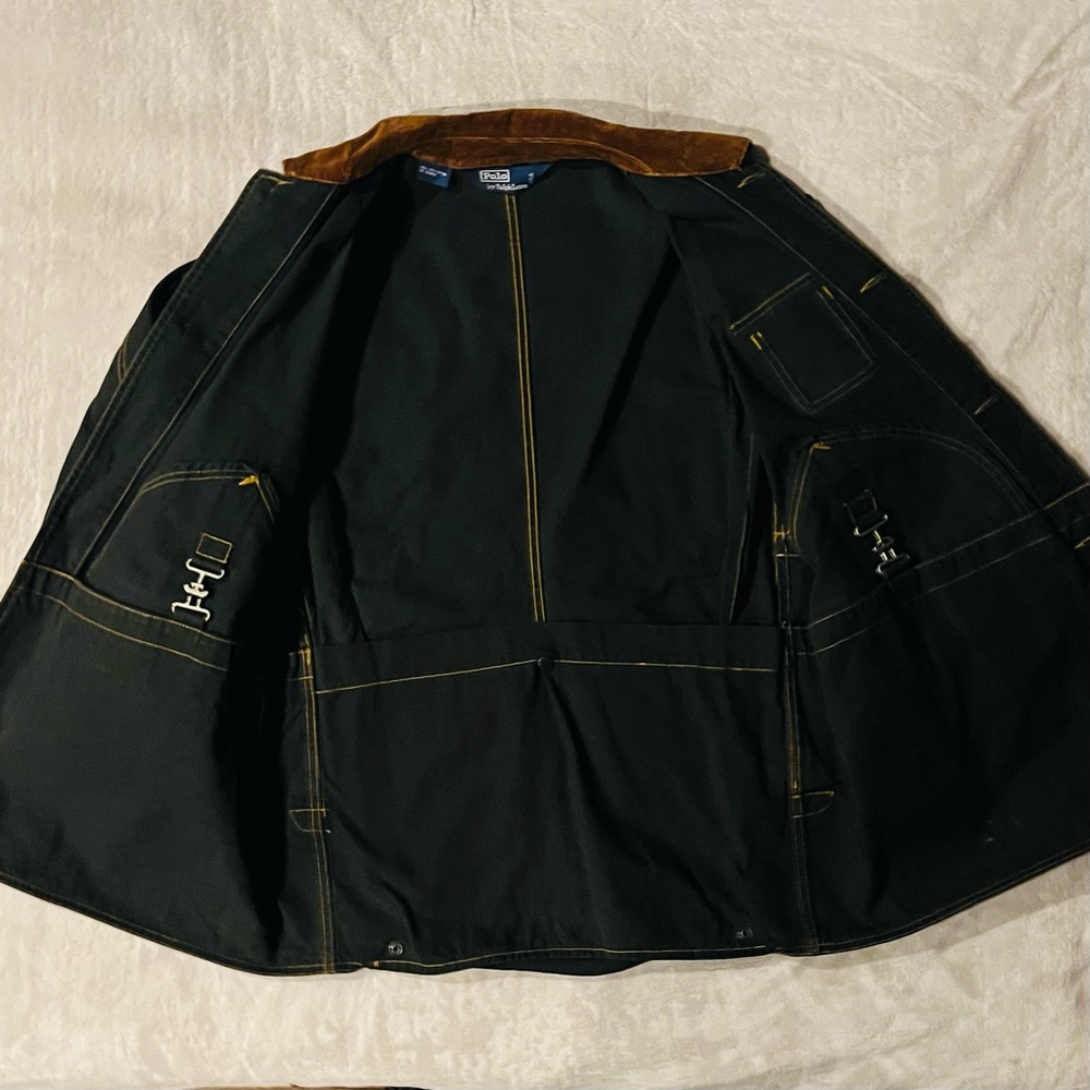 Vintage Polo Ralph Lauren Black Chore Coat Barn Jacket Men’s Size Medium - Picture 3 of 4